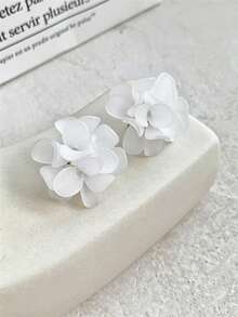 1 对 3D 多层重叠花朵耳环，适合女性日常佩戴、节日、度假珠宝、姐妹礼物 - 彩色 - 查看 11