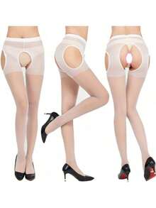 Mulvari 宽腰带网眼拼接打底裤，可搭配连衣裙，圣诞礼物 - 黑色 - 查看 7