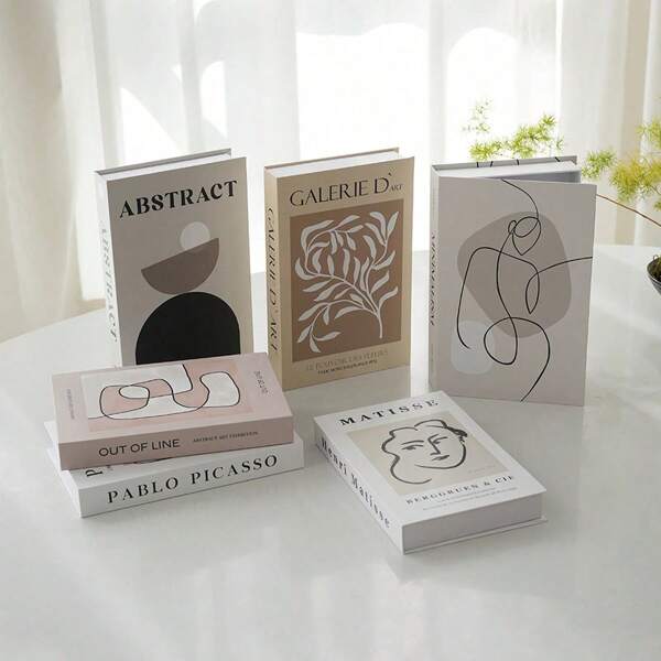 1pc/3pcs Foldable Fake Books, Luxury Artificial Book Sets For Sample Room Decor, Applicable To Coffee Table, Villa, Hotel, Home Decoration, Photography