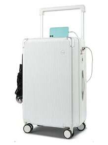 New Wide-Handle Large Capacity Fashionable Password Multi-Function Trolley Suitcase, Durable Big Capacity Luggage With Laptop Pocket, Swivel Wheels, And TSA Lock, Suitable For Business Trip, Men And Women, Great Gift, Travel Accessories Bag For School School Accessories School Stuff