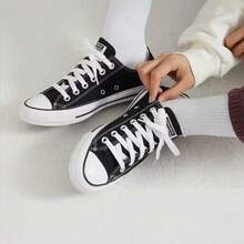 匡威男女通用经典低帮帆布鞋，2026年春季新款，学生及情侣休闲鞋，款式101001 - 黑色 - 查看 8