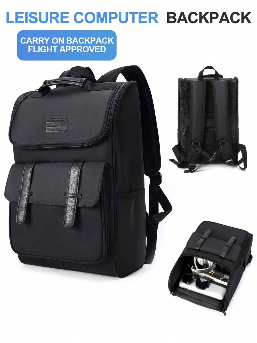 Men's Business Computer Backpack Carry On Backpack Travel Backpacks Flight Approved Large Capacity Nylon Fabric Waterproof Hiking Backpack Outdoor Computer Backpack For Travel Camping Hiking For Men And Women Gift For Daughter Friend Travel Accessories Unisex Business Functional Backpack Computer Bag Luggage Strap Design For Back To School For College Business Outdoor
