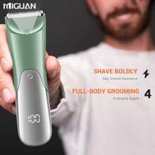 Recortadora corporal para hombres, afeitadora eléctrica, recortadora eléctrica para área inguinal y cabello, afeitadora/recortadora con cuchilla de cerámica para higiene masculina, recortadora para todo el Body con batería de 500mAh