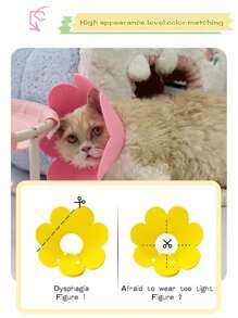1 件伊丽莎白锥形猫项圈，轻质毛毡锥形项圈，用于宠物康复，可调节防舔项圈