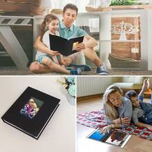 New-88 Photo Album 8x10 Holds 72 Photos, 8x10 Photo Album Linen Cover  Front Window, 72 Pockets For 8x10 Photos, 8x10 Photo Album Book For 8x10 W Family Baby Anniversary Pictur Or Gift (Black) - Linen Black - 查看 7