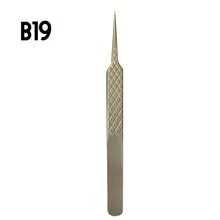 FADVAN 1 Pc Eyelash Tweezers Extension Pink Stainless Steel Superhard Tweezers With Fiber Tips High Precision Anti-Static Lash Tweezers Cell Clamp Peacock Clamp