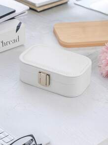 Rectangular Jewelry Organizer, Earrings, Necklace, Ring Portable Storage, Jewelry Storage Box,Transparent Plastic 3.5cm/1.38in Mini Jewelry Box,Portable Dust-Proof Box, Suitable For Travel And Outings, Ideal For Bffs, Girlfriend And Mom. For Women Storage Organizer Travel Essentials Gift Back To School