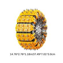 Local Delivery-Suitable For Tire Width 165-265MM Anti-Skid Chain, Winter Emergency Traction Device, Adjustable Portable Snow Chain, Suitable For Various Vehicles,10-Pack Snow Mud Road Car Tire Anti-Skid Chains Emergency Skid Chain, - 黃色 - 查看 5