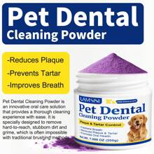 Poudre dentaire pour chiens - Poudre de nettoyage des dents pour chiens - Poudre dentaire pour chiens - Soins dentaires pour chiens - Poudre anti-plaque et anti-mauvaise haleine pour chiens - Fournitures de soins dentaires pour chiens de petite, moyenne et grande taille - 200 g / 7,055 oz