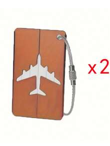 2-4pcs Aluminum Luggage Tag Set, Simple Plane Pattern, Stainless Steel Loop, Airplane Boarding Tags For Travel Carrying Identification, Travel Essentials|Stainless Steel Loop| Luggage Tag, Luggage Tags - MultiWarna - View 14