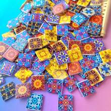 1 Pack 150g Fusible Glass Mosaic Pieces, 3D Beautiful Mosaic Tiles In Various Colors And Patterns, Home Decor, DIY Crafts, Floral Art Pattern, Creative Art Projects DIY Mosaic Craft Supplies - Multicolor - View 4