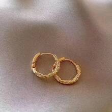 M ö Bius Circle Earrings, New Simple And Fashionable Earrings, Gold And Silver High Grade Ear Buckles, Women's Gifts - 金色 - 查看 1