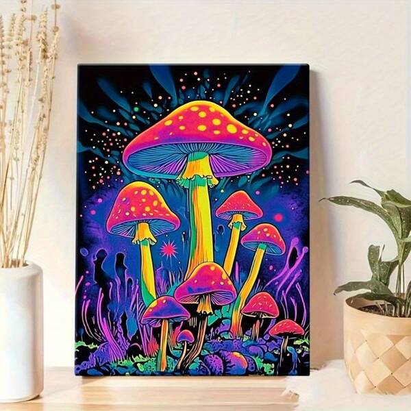 1pc High Quality Art Printing, Psychedelia Art Posters, With A Style Consistent With Mouse, Ideal Wall Art For Your Living Room, Office, And Entrance. Modern Frameless Wall Arts Posters