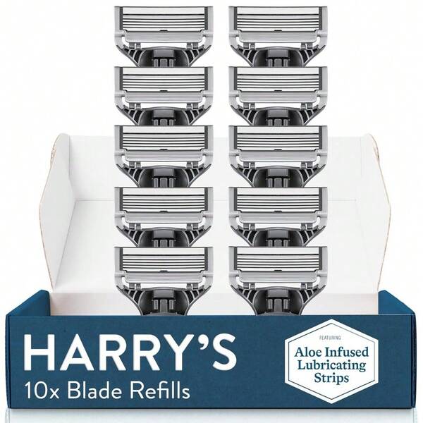 Razor Blades For Men - 10 Count - Premium Razor Blade Refill Cartridges Razor Blades Refills