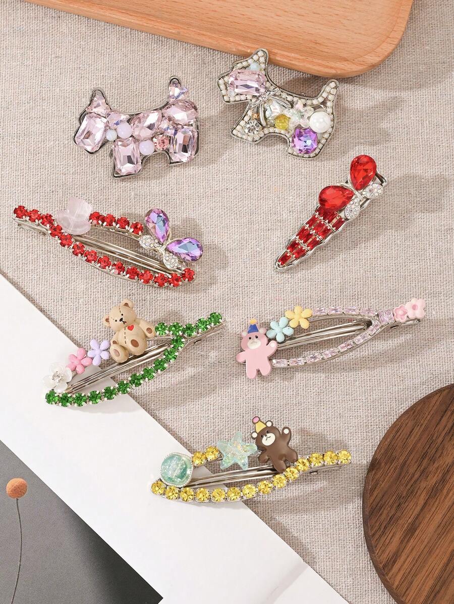 新款甜美简约多巴胺发夹，可爱鸭嘴设计，装扮甜美头饰，甜美头饰新品，发饰，爪夹，发夹，发夹，发夹 - 彩色 - 查看 1