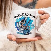 Doing Dad Sht Mug Funny Fathers Day Gift Pooping Joke Cup-11oz Dad Coffee Mug , Funny Dad Birthday Gifts From Daughter And Son For Father Papa Daddy Christmas, Father'S Day Gift Box Christmas Mugs Navidad Decoracion 2025 Christmas Gifts - White - View 3