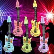 5pcs Rock Inflatable Guitar Air Balloons - Multicolor Foil, Suitable For Disco Party, Birthday And Music Theme Events - Disco Balloons, Hip-Hop, Nightclub, Carnival Party Decor
