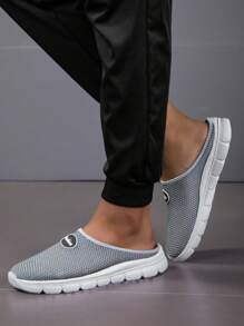 Plus Size Men's Casual Slip-On Shoes, Hollow Mesh Flat Surface, Spring/Summer New Arrival