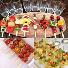 200pcs/100pcs/50pcs/10pcs Natural Bamboo Skewers, Smooth & Splinter-Free. Appetizers, Flat Bamboo Sticks. Snacks, Fruits, Seafood, Sausages. Suitable For Restaurants, Night Markets, Weddings, Parties, Picnics, Outdoor Activities