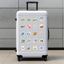 50 件水彩春日贴纸乙烯基美学贴纸适用于剪贴簿、日记、笔记本电脑、保险杠、滑板、水瓶、电脑、手机、卡通、安全帽、汽车贴纸和贴花 - 彩色 - 查看 5