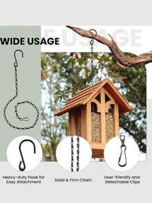 6/ 3 قطع سلاسل معلقة مع خطافات، سلاسل نباتات قابلة للتعديل، سلاسل معدنية زخرفية معلقة لحاويات الزراعة، طعام الطيور، اللافتات، الفوانيس، سلاسل أضواء النمو، أجراس الرياح، اللوحات الإعلانية، اللوحات الطباشيرية والزينة، مجموعة علامات زخرفية للحديقة وشرفة المنزل - متعدد الألوان - مشاهدة 5