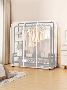 1 Stück hochwertige großvolumige Mantelregal Staubabdeckung, multifunktionale transparente wasserdichte Kleiderbügel Abdeckung, waschbare Hängeaufbewahrungstasche mit Doppel-/Einzelreißverschluss, verwendet für Kleiderschrank Aufbewahrung - zum Schutz vor Staub und Feuchtigkeit für Mäntel, Anzüge, Kleider, Schlafzimmer, Organizer, Heimlagerung, Damenhosen in Schwarz