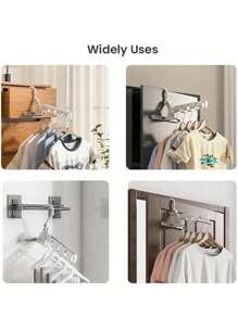 1/4Pcs Portable Foldable Travel Hanger Folding Clothes Drying Rack Travel Hangers Hanging Rack With 5 Holes For Hotel Camping Travel Random Color