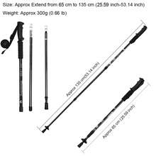 2 X Telescopic Nordic Walking Poles Hiking Poles Anti-Shock 65-135cm Aluminum - 銀色 - 查看 5