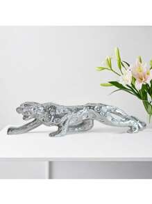 5pcs Resin Leopard Sculpture In Assorted Colors, Ideal Home Decor Animal Figurine For Living Room, Desk, Cabinet, Holiday Gift And Tabletop Decoration
