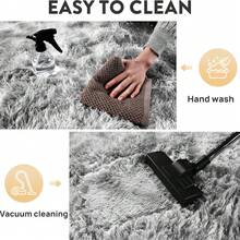 1pc Ultra-Soft, Comfortable And Fluffy Living Room Carpet, Bedroom Indoor Carpet, Fluffy Faux Fur Carpet, Home Decoration, Which Can Be Used In Bedrooms, Living Rooms, Corridors And Other Indoor Areas. - Tie-dyed Light Grey - 查看 6