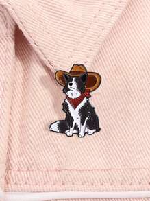 1 pieza Broche de perro estilo vaquero vintage occidental - Sombrero de vaquero y pañuelo estilo sheriff - Decoración adorable del viejo oeste, apta para amantes de los perros y entusiastas del Americana