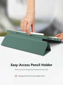 1pc Customizable Tri-Fold Tablet Case With Pen Slot, Midnight Green, Suitable For IPad Mini4/Mini5/Mini6/Mini7/Air/Air2/9.7/10.2/10.5/Air4/Air5/10.9/Pro 11-Inch/10th Gen/Air 11-In.(M2)-2024/Pro11-In.(M4)-2024/Air 11-Inch (M3) 2025/IPad (A16) 11 Inch 11th Generation 2025, Tri-Fold Adjustable Stand, Built-In Pen Slot, TPU Soft Edge Protection, Magnetic Auto Sleep/Wake, Simple/Casual/Personalized/Premium/Creative Design (Pen Not Included)