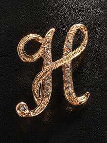 1 件 A-Z 字母胸针，欧式水钻别针，合金材质，镶嵌闪亮宝石，非常适合搭配西装、衬衫、夹克、连衣裙，展现优雅与时尚背包，适合学校办公室配饰珠宝圣诞节万圣节衣服别针有趣可爱的教师礼物 - 彩色 - 查看 35