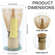 Batidor de matcha, batidor de té de bambú natural, herramienta tradicional para batir matcha, batidor para la ceremonia del té, herramientas para preparar matcha latte, té, chocolate caliente, frappé y latte.