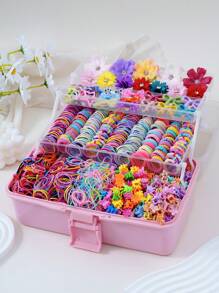 805pcs Girls Colorful Bow Hair Clips, Simple Elastic Hair Bands, Fashionable School Style Hair Accessories, Vibrant & , Suitable For Girls, Birthday Gifts, Party Decorations