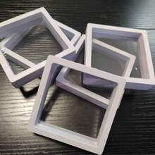 20pcs Plastic 3D Floating Display Frame, Jewelry, Coins & Collectibles Display Box, Transparent Packaging, Suitable For Craft Exhibitions, Home Decor And Beading Supplies