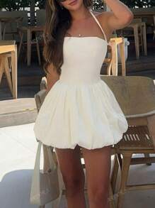 Vestidos de fiesta de verano para mujer ARDOR S, vestidos de vacaciones, moda elegante Y2k, vestidos casuales de unicolor, ajustados, con tirantes, sin mangas, espalda descubierta, corte evasé, vestidos cortos, mini vestidos