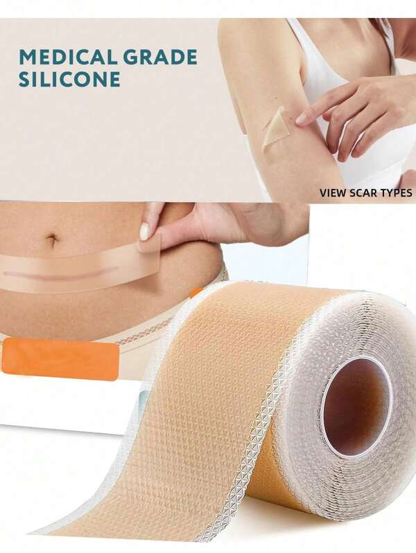 Scar Sheets,Silicone Scar Tape Silicone Skin Care Patches Provide Daily Protection For The Skin, Are Breathable, Comfortable, Nourishing And Caring Customizable To Fit Any Scar Size Or Shape, Precise And Convenient Application;Breathable Tape Can Be Worn For 24 Hours And Washable Provides A Long-Lasting Solution. Suitable For All Ages