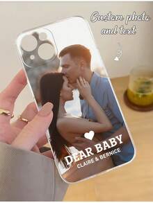 1 carcasă de telefon TPU rezistentă la șocuri, personalizabilă, cu design foto și text, compatibilă cu 16, 15, 14, 13, 12, 11 Pro Max, Redmi, seria OPPO, cadoul perfect pentru prieteni, familie, iubite, zile de naștere, Ziua Îndrăgostiților, sărbători, Ziua Recunoștinței, Crăciun, Ziua Tatălui