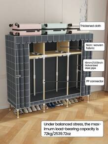 1pc Wardrobe With Door, Storage Shelves, Space-Saving, Sturdy, Fashionable, Easy To Assemble And Disassemble, Portable, Suitable For Living Room, Bedroom, Entryway, Office, Home, Multi-Layer Storage, Holiday Gift, Christmas Gift, Children Gift