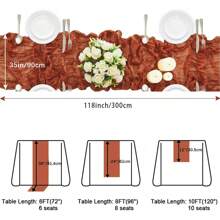 1/2/5/10 Pcs Red Pleated Cheesecloth Table Runner Perfect For Wedding Birthday Babe Shower Party Room Table Decoration, Wedding Anniversary And Banquets Party Supplies, New Year 2025 Christmas Gauze Table Cover Table Flag