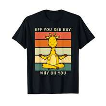 Eff You See Kay Why Oh You Cute Giraffe Retro T-Shirt# AL Holiday Gifts - Black - View 1