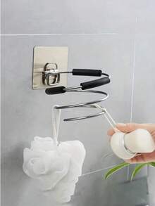 1 件不锈钢吹风机支架，适用于浴室、客厅或卧室的壁挂式支架，优雅的不锈钢吹风机支架