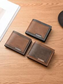 Men's Short Wallet, Fashion Bifold Wallet, PU Leather Multi-Card Slots Coin Purse, Unisex Travel Card Holder, Business Casual Leather Wallet, Christmas Gift - Multicolor - View 12