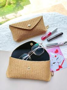 Straw Glasses And Lipstick Storage Box, Sunglasses Storage Bag, Portable Eye Case Carrying Frame, Women's Glasses, Travel Sunglasses Protective Cover, Can Be Hung On Your Bag, Stylish And Exquisite, Gender Reveal Party, Perfect For Birthdays, Weddings, Parties, The Perfect Gift For Colleagues, Friends, And Family, Back To School