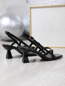 Stylish, Elegant Buckle Toe High Heel Sandals