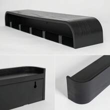 Appendiabiti da Parete Legno | Design Moderno con Ganci Murali Nascosti | Pannello in Impallacciatura di Legno Massello | Quercia, nero