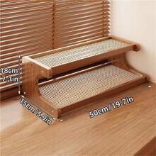 Étagère en bambou, étagère d'affichage, support d'étagère échelle de style table pour pot de fleurs, étagère de rangement à plusieurs niveaux, porte-tasse pour la cuisine, la chambre, le dortoir, le bureau