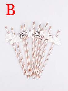 12pcs Rose Gold Foil Paper Straws - Suitable For Bachelorette Party, Wedding Party, Kitchen, Kitchen Supplies, Christmas Gift, Tableware, Birthday Party, Wedding, Gender Reveal Party, Bridal Shower Decor, Party Supplies, School Supplies, Halloween, College Essentials, Kitchen Accessories - Multicolor - View 8