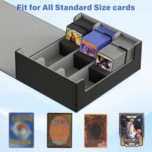 Trading Card Storage Box For 1800+, Leather Storage Box With Strong Closure, Card Box With 10 Dividers And 3 Foam Stoppers, Commander Deck Box Fit MTG And Sport Cards